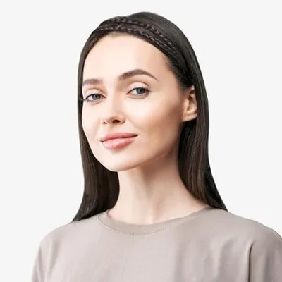 Produktbild von 4 elastische, doppelt geflochtene und gedrehte Stirnbänder für Frauen und Mädchen