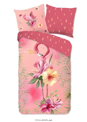 Produktbild von Good Morning Kinder Bettwäsche Flamingo - 135x200 cm - 100% Baumwolle