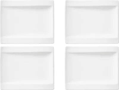Zdjęcie produktu dla Villeroy & Boch NewWave zestaw 4 talerzy do chleba talerzyki do ciasta 18x15cm biała porcelana