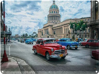 Produktbild von vianmo Blechschild 30x40 cm Auto Oldtimer Cuba Havana