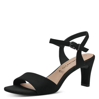 Produktbild von Tamaris Damen Sandale Sandalette Stoff weiche Haptik 1-28028-42, Größe:39 EU, Farbe:Schwarz