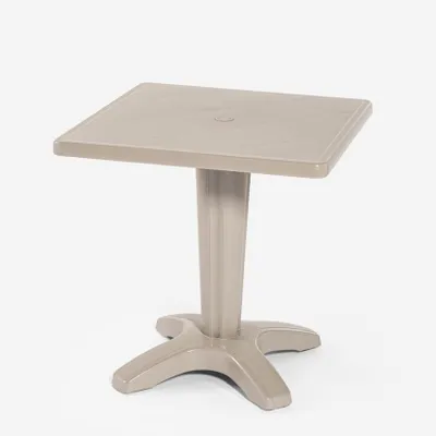 Image de Grand Soleil Zavor carré table polypropylène extérieur bar 70x70 - Beige
