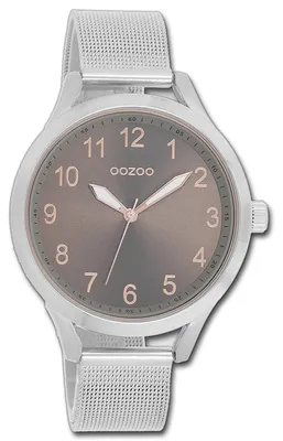 Imagen del producto de Oozoo Damenuhr: Reloj de pulsera para mujer, correa de metal plateado, movimiento de cuarzo, esfera analógica, modelo D3UOC9116A