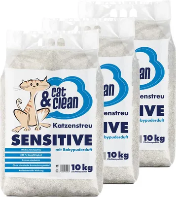 Produktbild von Cat & Clean® Sensitive mit Babypuderduft (30kg)