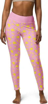 Produktbild von Mr. & Mrs. Panda Leggings Bananen Staude Größe S - Rosa - Geschenk, Sporthose, Muster, Trainingshose, High-Waist-Hose, Damen-Leggings, Leggins, Yoga-Hose
