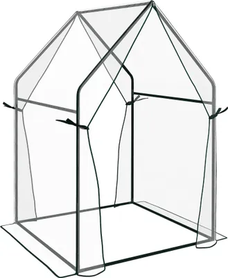 Zdjęcie produktu dla Szklarnia foliowa 90 x 90 x 145 cm, odporna na promieniowanie UV, szklarnia do uprawy pomidorów z podwójnymi drzwiami, odporna na warunki atmosferyczne szklarnia do ogrodu i na balkon, przezroczysta szklarnia z folii PE