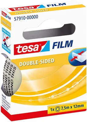 Produktbild von tesa tesafilm doppelseitiges Klebeband, Fotofilm - für Fixierungen auf Papier und anderen Materialien - 1 Rolle 7,5m : 12mm
