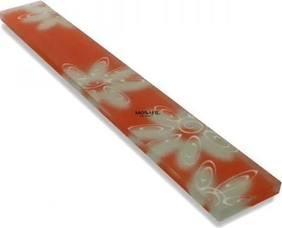 Produktbild von Glasfliesen Bordüre 4x30x0,8cm Blume Orange