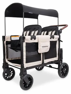Produktbild von Wonderfold W4 Luxe Pro Stroller Wagon - Sandy Beige (2 boxes)
