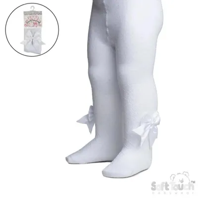 Produktbild von Baby Strumpfhose Feinstrumpfhose Weiß 6-12 Monate Taufe Party zum Taufkleid  elegant mit Schleife