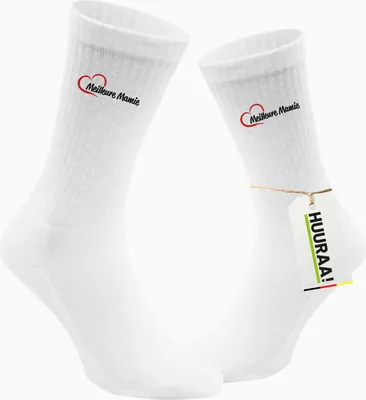 Produktbild von Huuraa Uni Socken Meilleure Mamie Cœur 37/41 White Baumwolle Tennissocken Geschenkidee