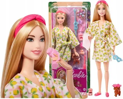 Produktbild von MATTEL Barbie-Puppe Relaxation SPA im Bademantel HKT90