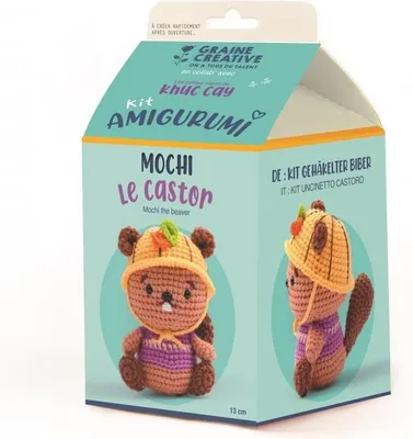 Produktbild von Graine Creative Amigurumi Häkelset Biber 13 cm Bastelset