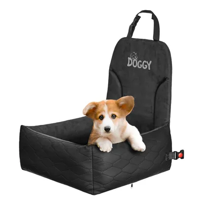 Produktbild von Hunde Autositz 55×50 cm – Sicherer Auto-Fotelik für Hunde, weich gepolstert, mit Sicherheitsgurt & Befestigung, für Vorder- und Rücksitz