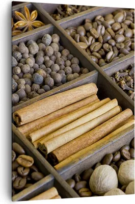 Produktbild von Bild auf Leinwand - Leinwandbild - Einteilig - Zimt Vanille Kaffee Getreide - 70x100cm - Wand Bild - Wanddeko - Wandbilder - Leinwanddruck - Wanddekoration - Leinwand bilder - Wandbild - PA70x100-2311
