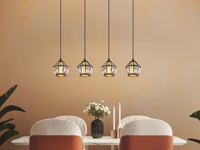 Produktbild von Globo Lighting Hängeleuchte Metall schwarz matt, 4x E14
