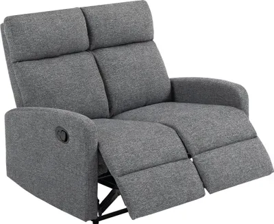 Produktbild von 2-Sitzer-Sofa, individuell verstellbare Rückenlehnen, Fußstütze, Stoffbezug, Stahl, Grau