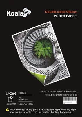 Obrázek produktu pro Lesklý fotopapír A3, oboustranný, 250 g/m², 100 listů
