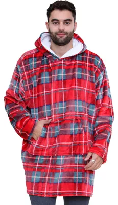 Obrázek produktu pro Tlustá mikina s kapucí Oversize, teplá, měkká, tlustá, červená