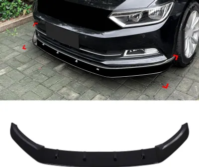 Produktbild von 3PCS Frontstoßstangenlippe verbesserte Fahrstabilität Spoiler Splitter Body Kit glänzend schwarz