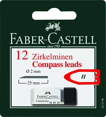 Produktbild von Zirkelminendose 2mm passend für alle Zirkelmodelle auf Blisterkarte Packung mit 10 Stück