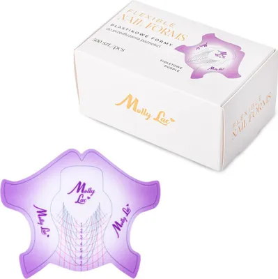 Obrázek produktu pro Šablony na prodlužování nehtů plastové pro akrylgel MollyLac Flexible fialové 500 ks