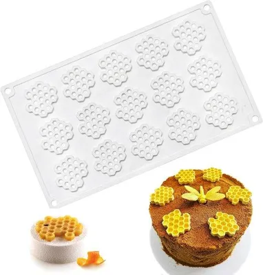 Image de Moule à gâteau en silicone, moule à fondant en forme d'abeille, décoration de gâteau au chocolat, moule à 15 cavités