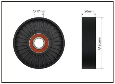 Produktbild von CAFFARO 279-00 Spannrolle Keilrippenriemen 95mm für KIA CARNIVAL II (GQ) CARNIVAL I (UP)