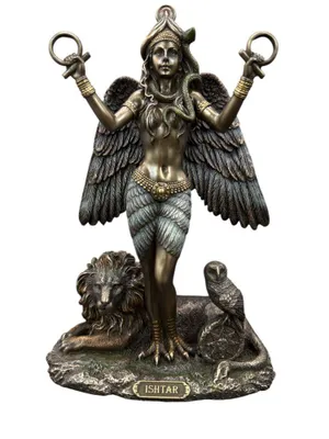 Image de Figurine Ishtar déesse mésopotamienne sculpture statue décorative décoration intérieure figurine de collection idée cadeau étagère de bureau aspect bronze Veronese WU77870A4