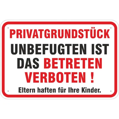 Produktbild von Aufkleber Privatgrundstück Betreten verboten 20x30cm