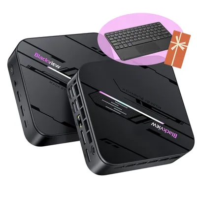 Produktbild von Blackview MP100 Pro Mini PC+K1 Tastatur, Intel i3-1215U bis zu 4,4 GHz, 16GB DDR5 512GB PCIe 4.0 SSD, 4K@144Hz/WiFi 6/DP/HDMI/Windows 11 Pro