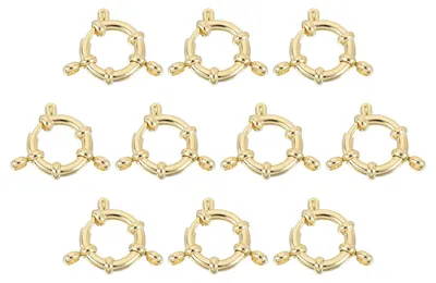 Image de Fermetures à ressort - 10 pièces - Fabrication de bijoux - Couleur or - 14 mm