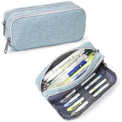 Image de Trousse pour filles et femmes, grande trousse à bijoux (bleu clair)