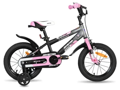 Zdjęcie produktu dla Rower dziecięcy – koła 30 cm (ok. 12 cali) – z kółkami pomocniczymi – dla dziewczynek i chłopców – regulowane siodełko – różowy