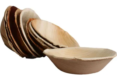 Obrázek produktu pro 10x Runde Schale aus Palmblatt Größe 12,5 cm