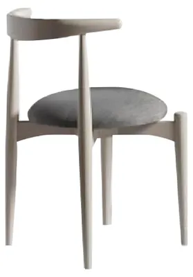 Productafbeelding van Set van 6 houten eetkamerstoelen, keukenstoelen, kleur beige