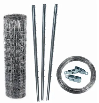 Produktbild von 100m Wildzaun Forstzaun Drahtzaun Knotengeflecht 120/16/15+ Pfosten + Spanndraht