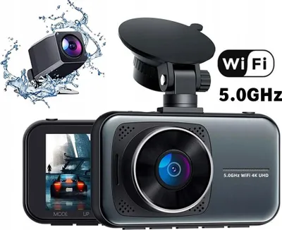 Zdjęcie produktu dla Kamera Samochodowa 4K Przód Tył GPS Wi-Fi Tryb nocny WDR Przyssawka