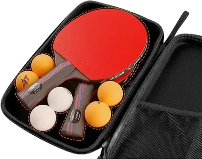 Productafbeelding van Tafeltennis Racket Tas - Ping Pong Hoes - Sport Opslag - Duurzaam EVA Materiaal - 29 x 19.5 cm - Zwart