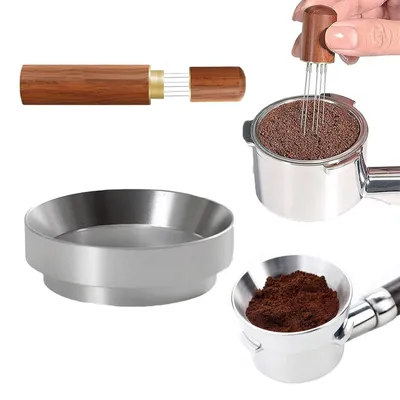 Koffiedoseerring 58 mm, Espresso-Verteilwerkzeug mit 6 Nadeln