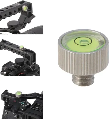 Productafbeelding van Mini Waterpas - Camera Nivelleerder - Fotografie Stabilisatie - Roestvrij Staal - 1/4 Inch Schroef - Zilver
