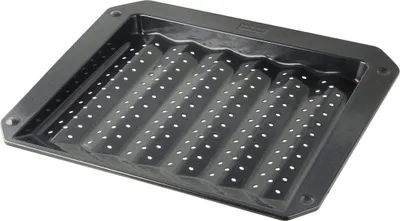Produktbild von Zenker Grill- und Ofenblech Emaille (38 x 3 x 33 cm) SPECIAL COOKING, rechteckige Ofenform mit Emaille-Versiegelung, Grillform mit Fettsammelrillen (Farbe: Schwarz)
