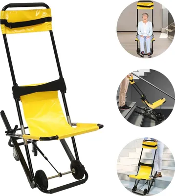 Obrázek produktu pro Skládací schodišťová židle, nosnost 350 liber, žlutá