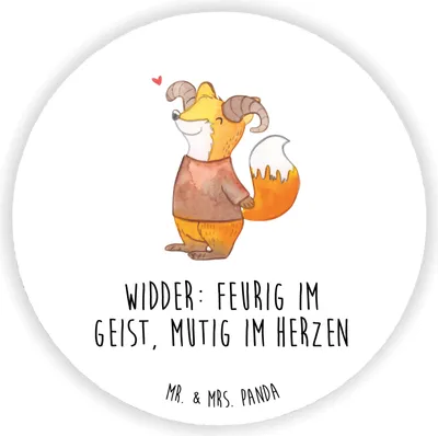 Produktbild von Mr. & Mrs. Panda magnet Widder Astologie - Weiß - Geschenk, Astrologie, Tierkreiszeichen, Sternzeichen, haftmagnet, für kühlschrank, Kühlschrankmagnet, pinnwand