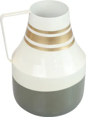 Produktbild von Metallvase mit Henkel im Vintage-Look für Trockenblumen und Dekoideen