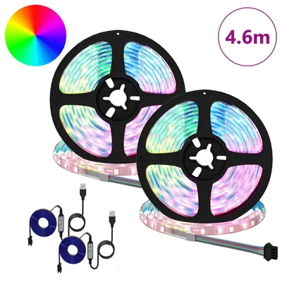 Immagine prodotto di vidaXL Strisce LED, 2 pezzi, nere e trasparenti