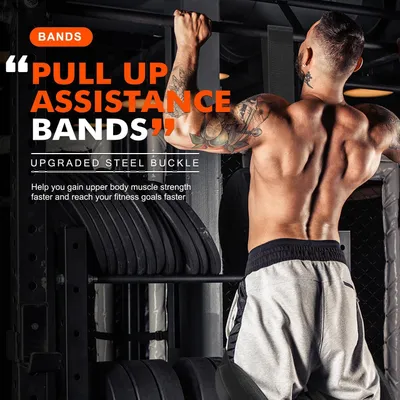 Produktbild von INF Klimmzugband / Trainingsband Klimmzüge - Klimmzughilfe für Krafttraining Fitness Orange 210 Pfund