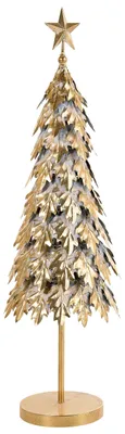 Produktbild von BELIANI Weihnachtsdekoration Gold Metall in Tannenform mit Stern Innenbereich Dekofigur Weihnachtsbaum Metallbaum Flur Wohnzimmer Schlafzimmer