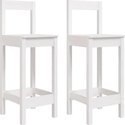 Image de vidaXL Chaises de bar 2 pcs. Blanc 40x41,5x112 cm Pin massif