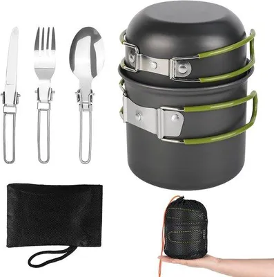 Produktbild von Aluminium Campingkochset für Außenkochen und Picknicken